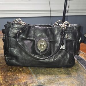 Coach Elegant Black Leather Handbag